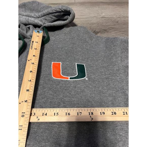 e5 University of Miami Hurricanes Gray Zip Up Sweatshirt Jacket Size L - Picture 4 of 5